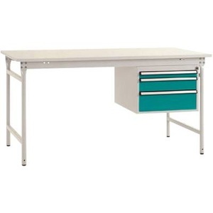 Manuflex, Manuflex BB5281.5021 Komplett-Beistelltisch BASIS stationär mit Melamin-Platte + Gehäuse-Unterbau, BxTxH: 1500 x 800 x, 