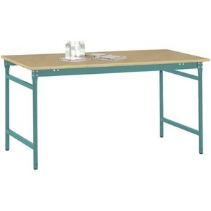 Manuflex, Manuflex BB3065.5021 Beistelltisch BASIS stationär mit Multiplex-Tischplatte in Wasserblau RAL 5021, BxTxH: 1500 x 800 x, 