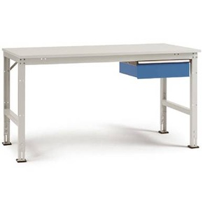 Manuflex, Manuflex AU5701.2001 Komplett-Arbeitstisch Grund UNIVERSAL Standard mit Melamin-Platte, BxTxH = 2000 x 800 x 760-870 mm, 