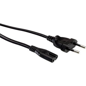 VALUE, Value 19.99.2094 Strom Netzkabel Schwarz, VALUE Netzkabel Euro-Flachstecker auf C7, 2polig, schwarz, 5 m