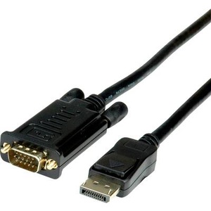 VALUE, Value DisplayPort Anschlusskabel 2.00 m 11.99.5802 Schwarz [1x DisplayPort Stecker - 1x VGA-Stecker], VALUE Kabel DisplayPort-VGA, DP ST - VGA ST, schwarz, 2 m