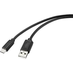 Renkforce, Renkforce USB-Kabel USB 2.0 USB-C™ Stecker, USB-A Stecker 2.00 m Schwarz, Renkforce USB-Kabel USB 2.0 USB-C® Stecker, USB-A Stecker 2.00 m Schwarz mit antimikrobieller Oberfläche RF-4695144