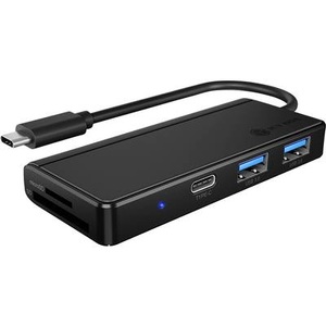ICY BOX, IB-HUB1423CR-C3, Kartenleser, IB-HUB1423CR-C3, ext. USB 3.0 HUB mit Kartenleser, USB-C zu 2x USB-A, 1x USB-C, 1x SD, 1x microSD, Kunststoff, schwarz