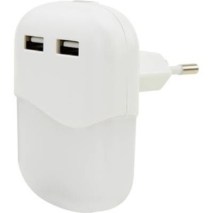 Ansmann, Ansmann NL15AC-2USB 1600-0407 Nachtlicht, Wandleuchte Oval LED Weiß, NL15AC + 2USB, Nachtlicht