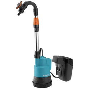 Gardena, GARDENA 14602-55 - Regenfasspumpe (Schwarz/Blau), Gardena Akku-Regenfasspumpe 2000/2 solo