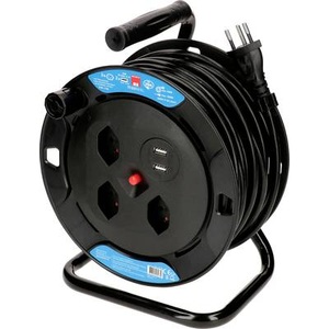 Max Hauri, Max Hauri - Kabelrolle 20 m, 3x T13, 2x USB Schwarz, Max Hauri 161531 Kabeltrommel 20.00 m Schwarz