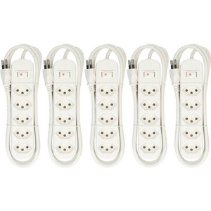 MH Basic-Line, MH Basic-Line 160795 Steckdosenleiste mit Schalter CH-Stecker 5 St., Max Hauri Steckdosenleiste Basic-Line 5x T13 Schalter Weiss 5er Pack