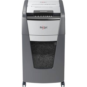 Rexel, Rexel Aktenvernichter Optimum AutoFeed+ 225X, Vollautomatik, Partikelschnitt 4 x 25 mm, P-4, 60 l, 10-225 Blatt Schnittleistung, mit Lenkrollen, schwarz, Rexel Optimum AutoFeed+ 225X Aktenvernichter 225 Blatt Partikelschnitt 4 x 25 mm P-4 60 l Vernichtet auch Büroklammern,