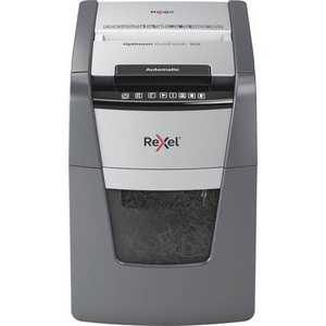 Rexel, Rexel Optimum AutoFeed+ 90X Aktenvernichter Partikelschnitt 4 x 28 mm 34 l Blattanzahl (max.): 90 Sicherheitsstufe 4, Rexel Optimum AutoFeed+ 90X Aktenvernichter 90 Blatt Partikelschnitt 4 x 28 mm P-4 34 l Vernichtet auch Büroklammern,
