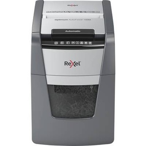 Rexel, Rexel Aktenvernichter Optimum AutoFeed+ 100M, Vollautomatik, Mikropartikelschnitt 2 x 15 mm, P-5, 34 l, 6-100 Blatt Schnittleistung, schwarz, Rexel Optimum AutoFeed+ 100M Aktenvernichter 100 Blatt Mikroschnitt 2 x 15 mm P-5 34 l Vernichtet auch Büroklammern,
