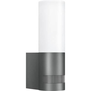 Steinel, STEINEL L 605 LED-Außenwandleuchte Sensor IP44, Steinel LED Außenwandleuchte L 605 S anthrazit mit Bewegungsmelder moderne Außenleuchte Opalglas warmweiß