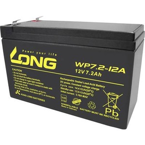 Kung Long, Kung Long Blei-AGM-Akku WP7.2-12A-F2, 12V, 7,2Ah nur für Standby, 6,3mm Kabelschuh, Kung Long Blei-AGM-Akku WP7.2-12A-F2, 12V, 7,2Ah, 6,3mm Kabelschuh