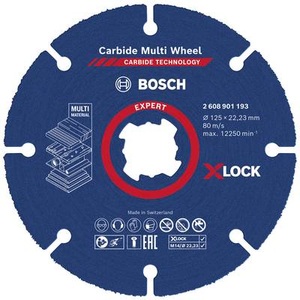 Bosch Accessories, Bosch Accessories EXPERT Carbide Multi Wheel X-LOCK 2608901193 Trennscheibe gerade 1 Stück 1 St., Bosch Expert Carbide Multi Wheel X Lock 125 mm Trennscheibe