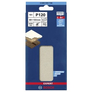 Bosch Accessories EXPERT M480 2608900736 Schleifnetz für Schwingschleifer ungelocht Körnung num 120 (L x B) 133 mm x 80