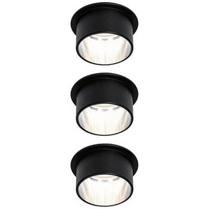 Paulmann, Paulmann Gil LED-Einbau schwarz matt/eisen 3er-Set, Paulmann 93383 Gil LED-Einbauleuchte LED 19.5 W Schwarz, Eisen