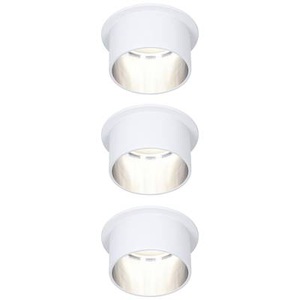 Paulmann, Paulmann Gil LED-Einbau weiß matt/eisen 3er-Set, Paulmann 93385 PAULMANN LED-Einbauleuchte LED LED fest eingebaut 19.5 W Weiß, Eisen