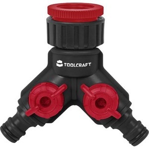 TOOLCRAFT, TOOLCRAFT 2302363 Kunststoff 2-Wege-Verteiler 19 mm (3/4) Ø, 25 mm (1) Ø Wasserstop, mit Regulierventil, TOOLCRAFT 2302363 Kunststoff 2-Wege-Verteiler Steckkupplung Wasserstop, mit Regulierventil