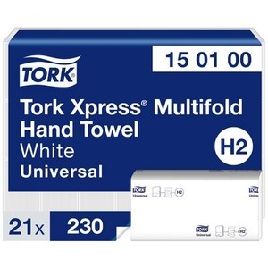 TORK, TORK Universal Multifold Papierhandtücher, 1-lagig 150100 Anzahl: 4830 St., TORK 150100 Papierhandtücher Weiß 21 St.