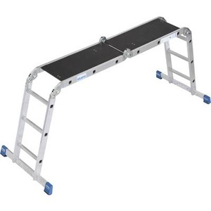 KRAUSE, Krause 123909 Aluminium Mehrzweckleiter Arbeitshöhe (max.): 4.41 m Silber 17 kg, Krause 123909 Aluminium Multifunktionsleiter Arbeitshöhe (max.): 4.41 m Silber DIN EN 131 17 kg
