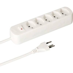 Max Hauri AG, Max Hauri AG 160264 Steckdosenleiste 19 Zoll 1 Stück Weiß CH-Stecker 1 St., Max Hauri Steckdosenleiste Basic-Line 5x T13 Weiss, mit Schalter