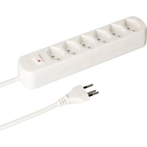 undefined, Steckdosenleiste 6X T13 Weiss, Steckdosenleiste für 6 Stecker Typ 13, weiss, mit Schalter