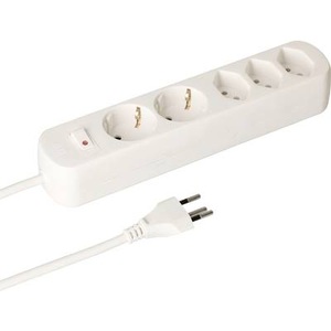 Max Hauri, Max Hauri Steckdosenleiste 2 x Schuko 3 x Typ13 mit Schalter weiss, Max Hauri AG Steckdosenleiste | 2 × Schuko | 3 × Typ 13