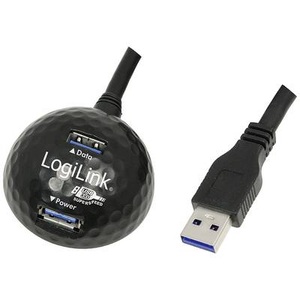 Logilink, Logilink CU0035 - Verlängerungskabel USB 3.0 mit Docking Station, LogiLink USB-Kabel USB 3.2 Gen1 (USB 3.0 / USB 3.1 Gen1) USB-A Stecker, USB-A Buchse 1.50 m Schwarz CU0035
