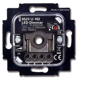 ABB, ABB 2CKA006512A0334 Drehdimmer Schwarz, Busch-Jaeger 6523U-102 Rotary LED Dimmer 6512-0-0334 2W -100W 50/60Hz