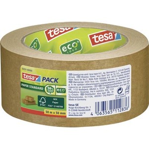 Tesa, tesa STANDARD ecoLogo® 58291 Packband Braun (L x B) 50 m x 50 mm 1 St., TESA® Papier-Verpackungsband ecoLogo® Standard, 50 mm x 50 m