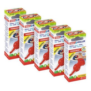 Tesa, tesa Nachfüllkassette ecoLogo® permanent, tesa Kleberoller-Set Permanent Nachfüllkassette, 5er Pack