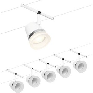 undefined, LED Seilsystemleuchte CONE, Paulmann WireDC Set Cone Seil-Basissystem GU5.3 Weiß (matt), Chrom