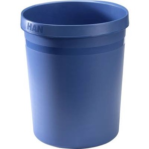 HAN, HAN GRIP KARMA 18198-16 Papierkorb 18 l (Ø x H) 312 mm x 350 mm Recycling Kunststoff Blau 1 St., HAN GRIP Papierkorb 18198-16 PP (Polypropylen) Blau 312 mm x 312 mm x 345 mm
