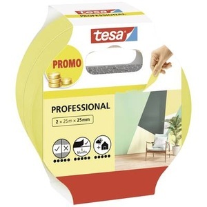 Tesa, tesa Professional 56212-00000-02 Malerabdeckband Gelb (L x B) 50 m x 25 mm 2 St., tesa Professional 56212-00000-02 Malerabdeckband Gelb (L x B) 50 m x 25 mm 2 St.