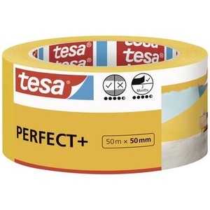 Tesa, tesa Perfect+ 56538-00000-00 Malerabdeckband Gelb (L x B) 50 m x 50 mm 1 St., tesa Malerband Perfect+ 50 m x 50 mm