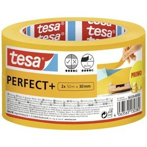 Tesa, tesa Perfect+ 56539-00000-00 Malerabdeckband Gelb (L x B) 100 m x 30 mm 2 St., tesa Perfect+ 56539-00000-00 Malerabdeckband Gelb (L x B) 100 m x 30 mm 2 St.