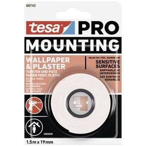 Tesa, tesa Mounting PRO Tapete & Putz 66743-00000-00 Montageband Weiß (L x B) 1.5 m x 19 mm 1 St., tesa Mounting PRO Tapete & Putz 66743-00000-00 Montageband Weiß (L x B) 1.5 m x 19 mm 1 St.