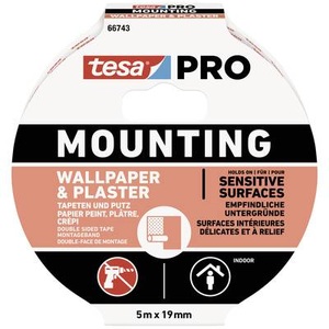 Tesa, tesa Mounting PRO Tapete & Putz 66743-00001-00 Montageband Weiß (L x B) 5 m x 19 mm 1 St., tesa Mounting PRO Tapete & Putz 66743-00001-00 Montageband Weiß (L x B) 5 m x 19 mm 1 St.
