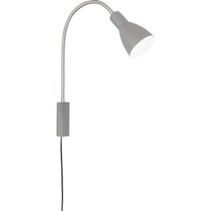 FISCHER & HONSEL, Fischer & Honsel Lolland 30392 Nachttischlampe, Schreibtischleuchte E27 Nickel (matt), Sandgrau, Fischer & Honsel Wandleuchte , 30392 Lolland , Grau, Nickelfarben , Metall , 11.00x52.00x40.00 cm , matt , Schnurschalter, Flexarm , 003151110901