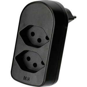 Max Hauri, Max Hauri Abzweigstecker 2xT13 drehbar schwarz, Max Hauri AG Abzweigstecker 2xT13 drehbar schwarz