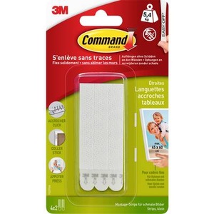 3m, 3M Command Bilder-Montagestreifen S, 3M Command Montagestreifen M 17207 bis 5,4 kg 4 Stück