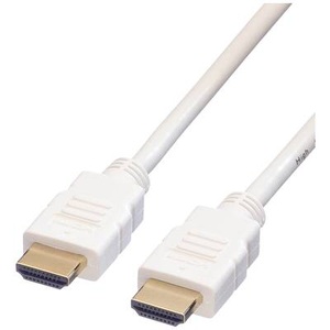 ROLINE, Roline HDMI Anschlusskabel HDMI-A Stecker 2.00 m Weiß 11.04.5587 Geschirmt HDMI-Kabel, ROLINE HDMI High Speed Kabel mit Ethernet, weiß, 2 m