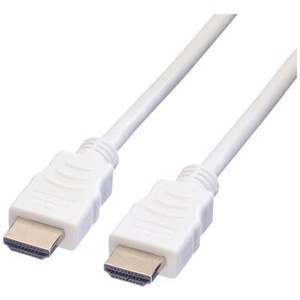 VALUE, Value HDMI Anschlusskabel HDMI-A Stecker 1.00 m Weiß 11.99.5701 Geschirmt HDMI-Kabel, VALUE HDMI High Speed Kabel mit Ethernet, weiß, 1 m