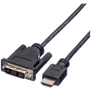 Xcab, Xcab DVI zu HDMI Kabel - 5m, ROLINE Kabel DVI (18+1) ST - HDMI ST, schwarz, 5 m