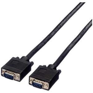 VALUE, Value VGA Anschlusskabel VGA 15pol. Stecker 2.00 m Schwarz 11.99.5252 doppelt geschirmt, schraubbar VGA-Kabel, VALUE SVGA Kabel HD15 ST - ST, 2 m