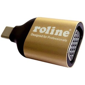 ROLINE, Roline 12.03.3233 USB-C? / VGA Adapter Schwarz, Gold, ROLINE GOLD Display Adapter USB Typ C - VGA