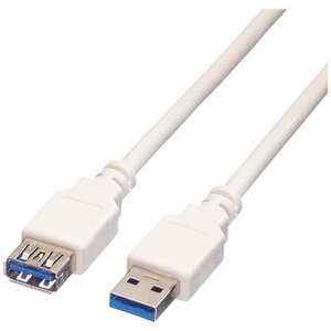 Xcab, XCab USB 3.0 Kabel A-A Verlängerung - 0.8 m, VALUE USB 3.2 Gen 1 Kabel, Typ A-A, ST/BU, weiß, 0,8 m
