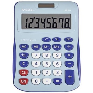 Maul, Maul MJ 550 Tischrechner Hellblau Display (Stellen): 8 batteriebetrieben, solarbetrieben (B x H) 155 mm x 11 mm, Maul Taschenrechner MJ550 Junior Blau