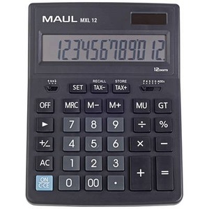 Maul, Maul MXL 12 Tischrechner Schwarz Display (Stellen): 12 batteriebetrieben, solarbetrieben (B x T) 155 mm x 205 mm, Maul Taschenrechner MXL12 Schwarz