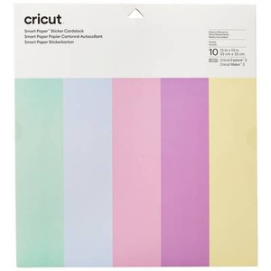 Cricut, Cricut Smart Paper? Farbkarton Schnittbreite 30.5 cm Pastell, Cricut Stickerpapier Smart 30.5 x 30.5 cm, 10 Blatt, Pastellfarben