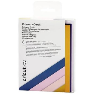 Cricut, Cricut Joy? Cutaway Cards Kartenset Violett, Rosa, Rose, Ocker, Cricut Blankokarte Joy cut-away 10.8 x 14 cm, Grau/Khaki/Creme